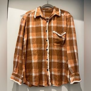 Flannel with faux fur details